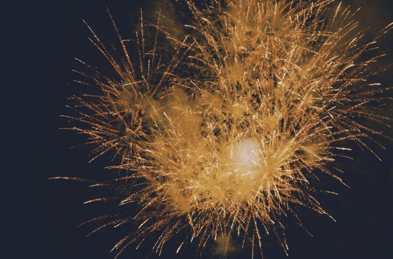 a big firework is shown in the sky with lots of fire