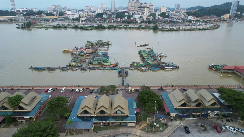 a very large body of water next to a city