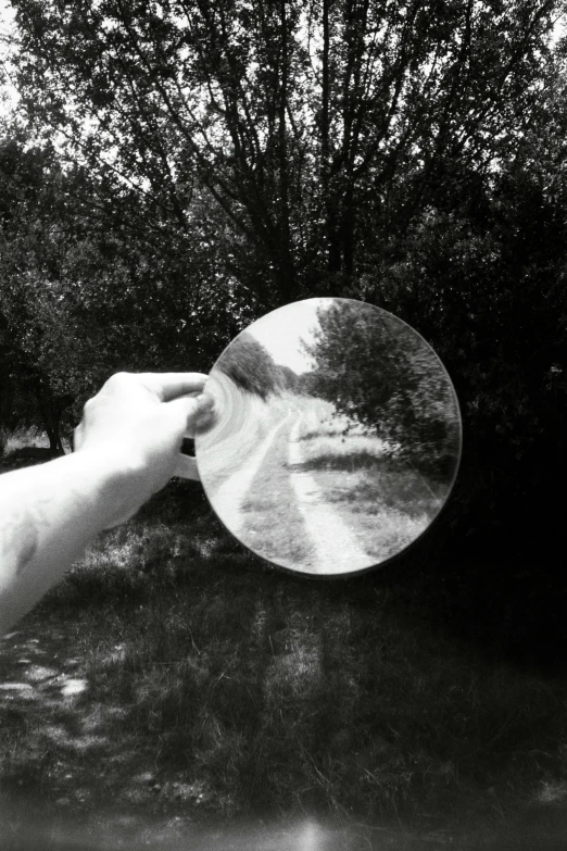 a hand holding a plastic disc through the air