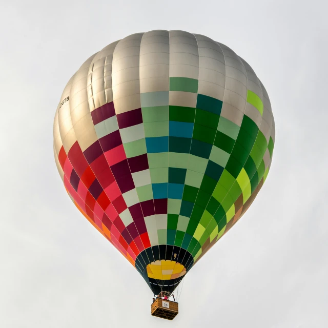 a large white and green  air balloon