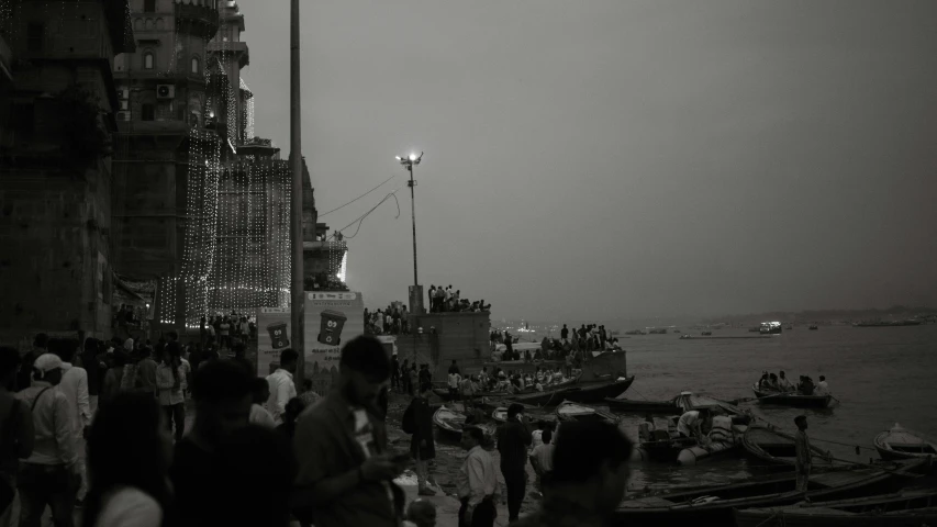 a black and white po of a boat on the water