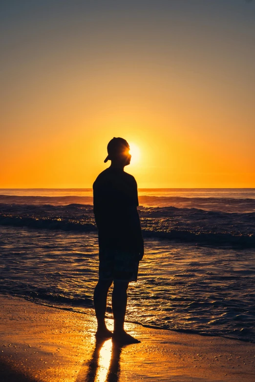 a person standing at the edge of a body of water