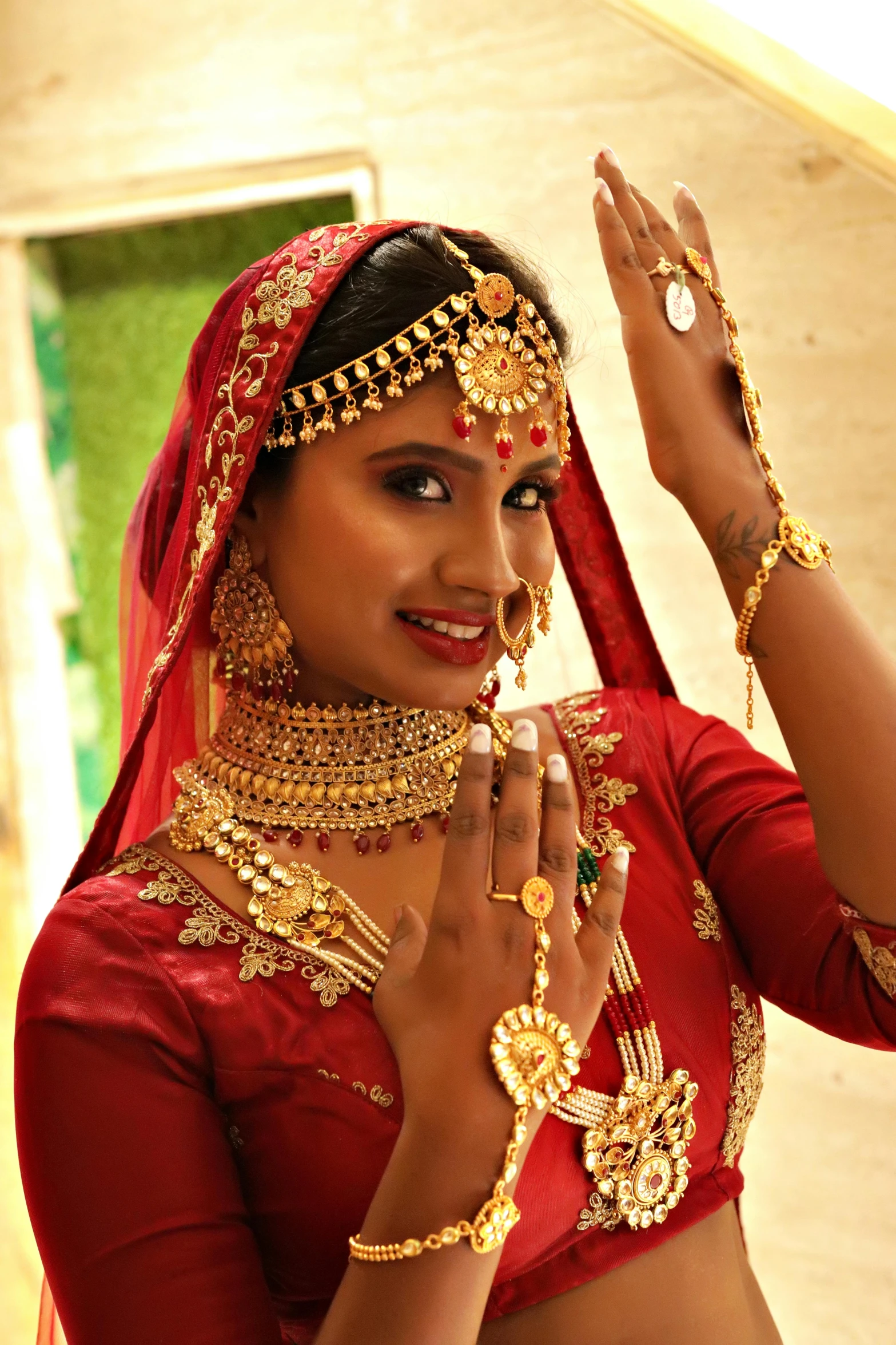 woman with traditional garbana, jewelry and celets