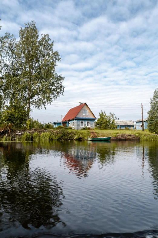 a boat with a house on the back of it