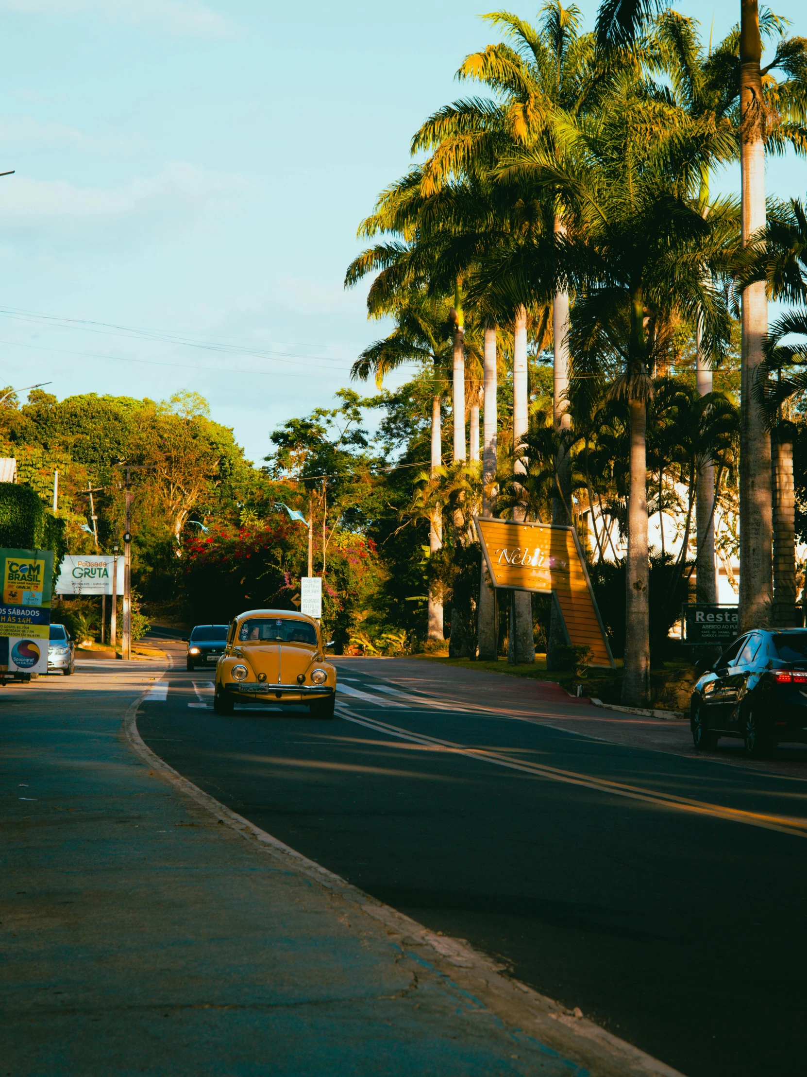 cars, trucks and people on the road