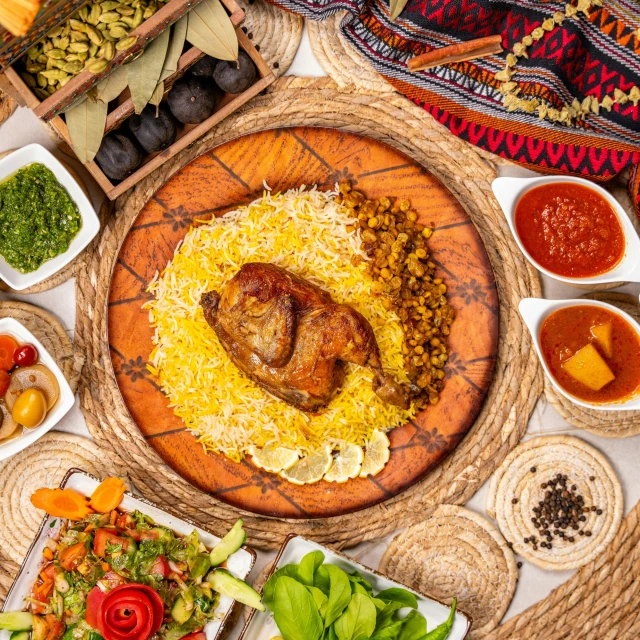 an array of different dishes laid out on the table