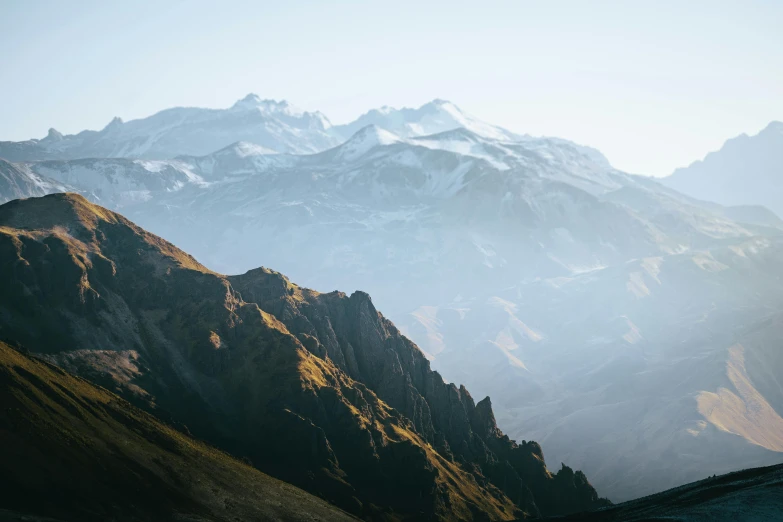 an upclose view of a mountain in the distance