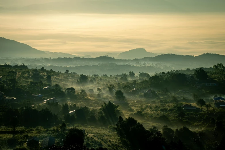 a view of a mountain valley is shown in this pograph