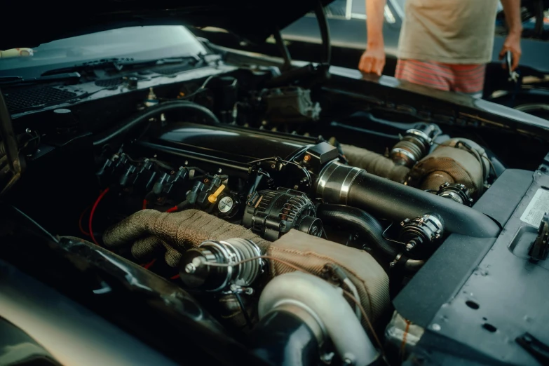 an engine compartment is shown with several other engines