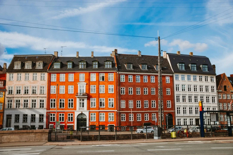 many colorful buildings line the streets of this old town