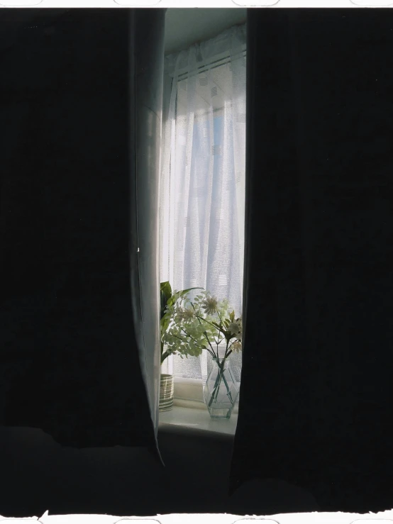 a vase sitting on top of a window sill