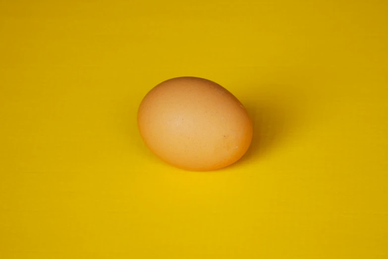 an egg is on a yellow background with space for a po