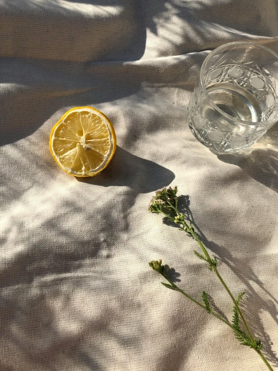 the fruit is laying on a white cloth