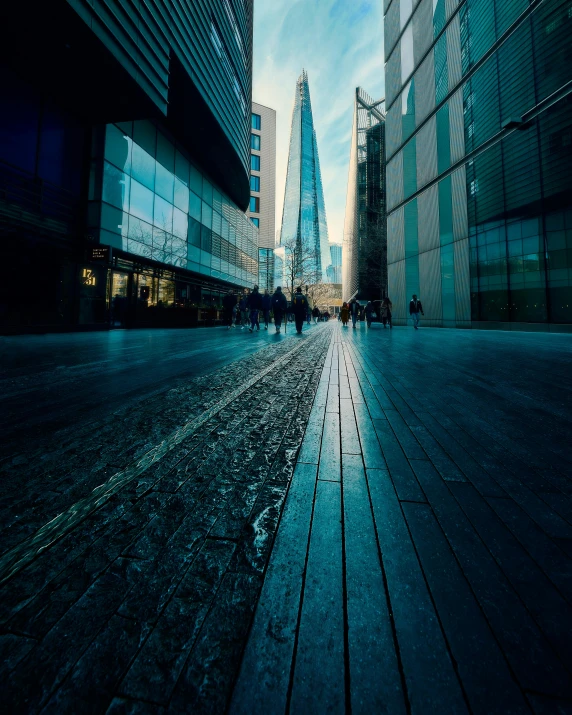 a very tall building with a very narrow walkway