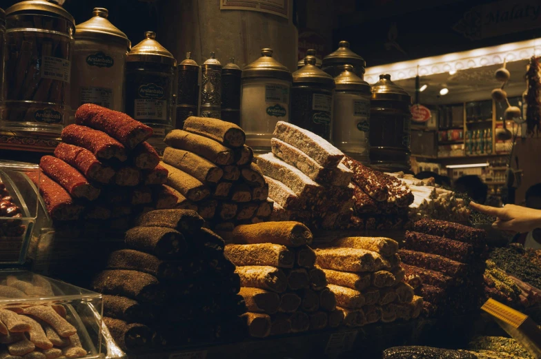 an oriental market with lots of items on display