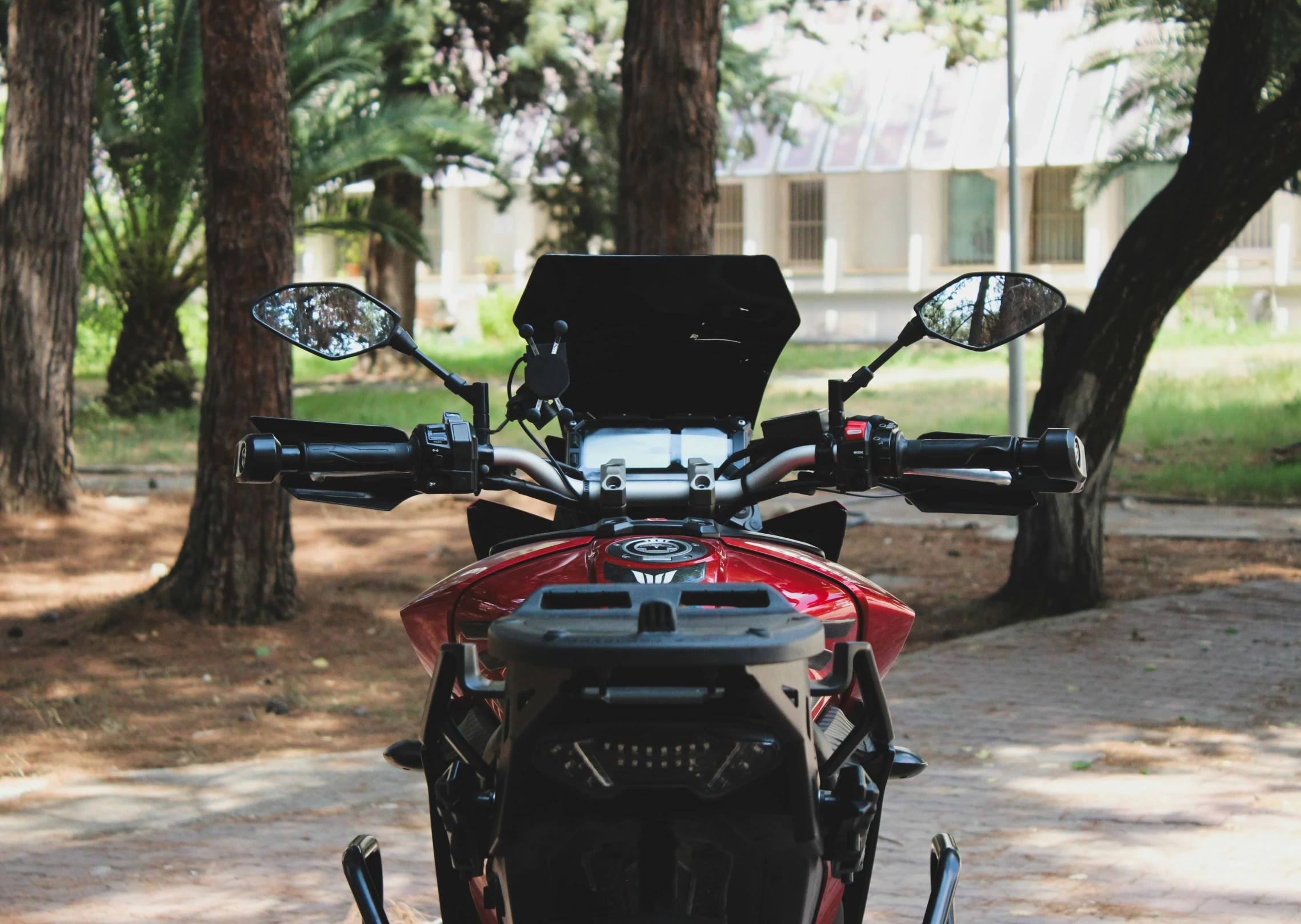 a close up s of the back of a motorcycle