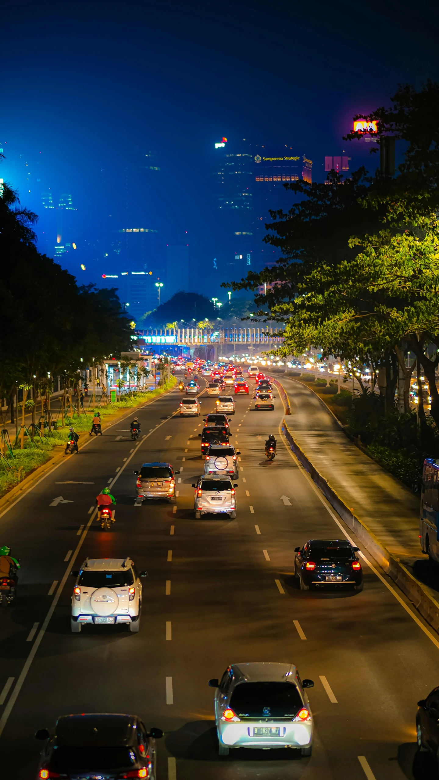 a very long line of cars on a street