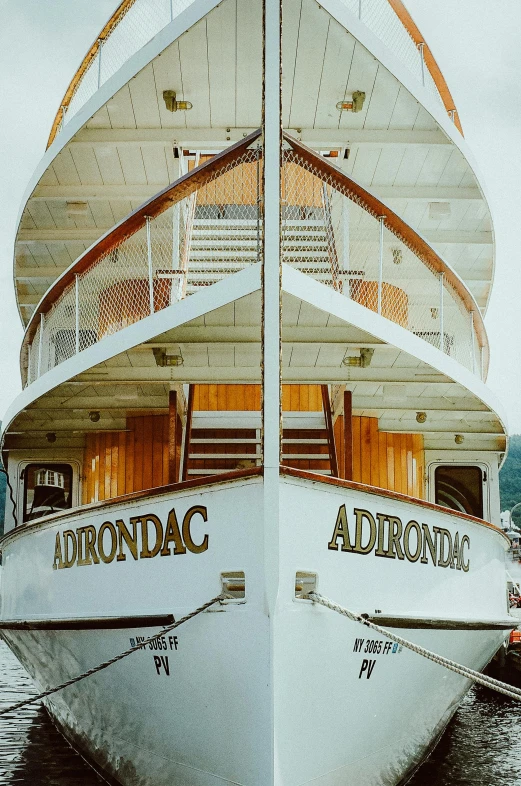 the exterior of a cruise ship, with its deck and deck stairs