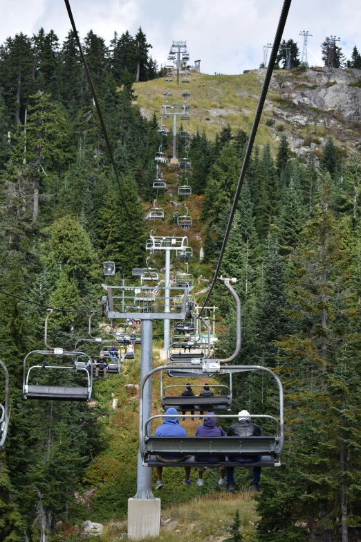 people standing at the top of a ski lift