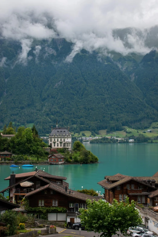 a large body of water with houses and houses on the other side