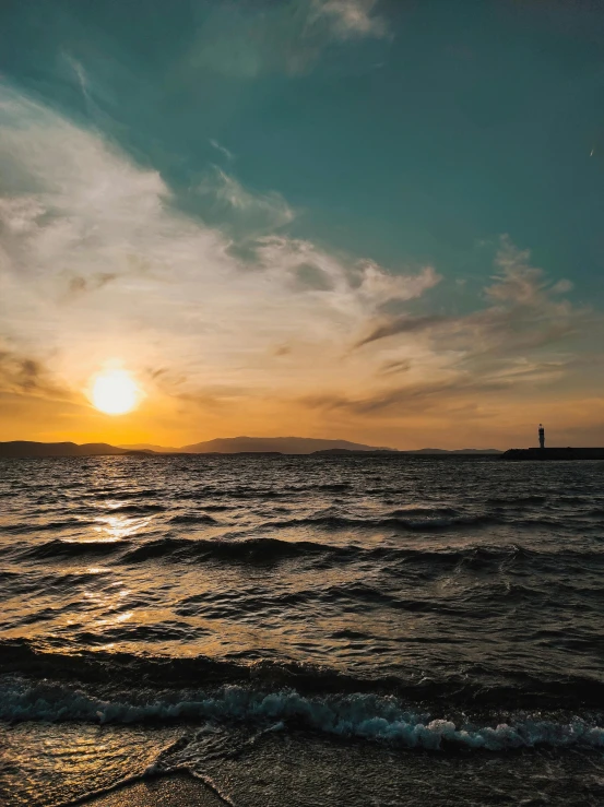 a sunset view looking out towards the sea