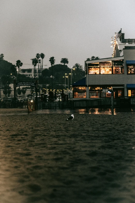 this boat house sits in the middle of a lake