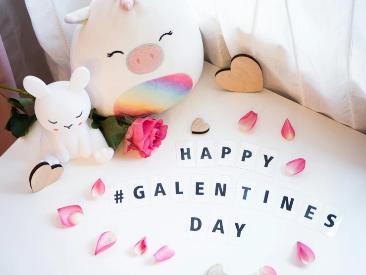 valentine's day images with flower petals and a bear