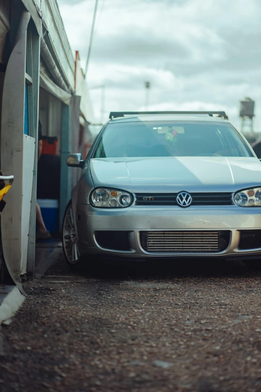 a volkswagen car parked in a parking lot