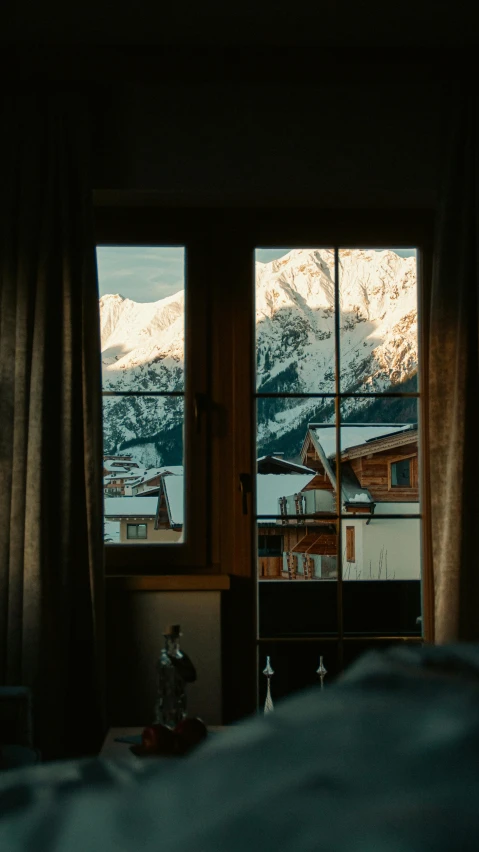 a room with a view through the open windows