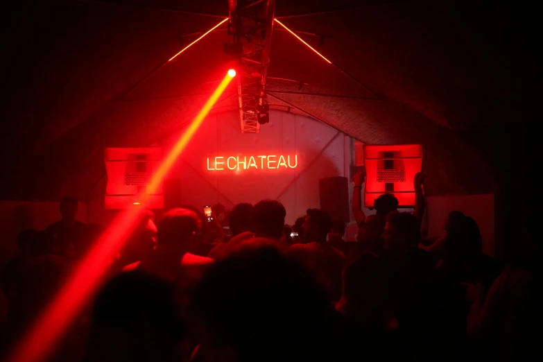 an image of a stage that is glowing red