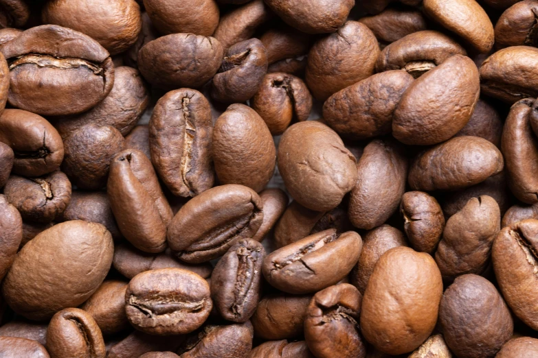 an arrangement of coffee beans in a mixture