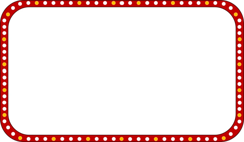 a red and white sign with polka dots, a picture, circus background, wide frame, basic white background, red and yellow light