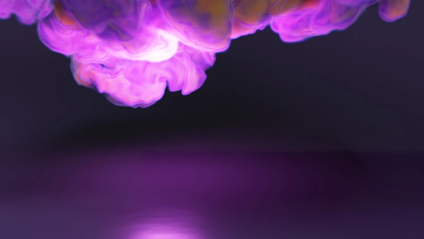 a close up of a purple liquid substance, a 3D render, inspired by Mike Winkelmann, toxic glowing smog in the sky, smoke under the ceiling, (((colorful clouds))), fvckrender