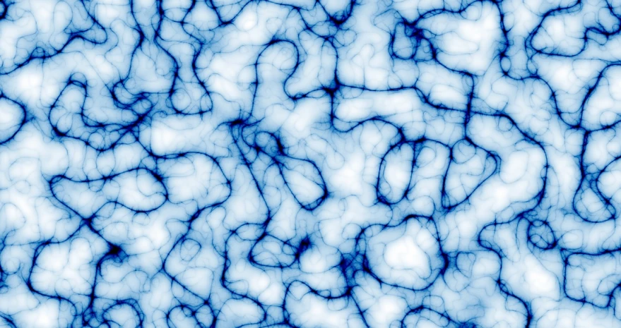 a close up of a blue and white background, a microscopic photo, inspired by Lorentz Frölich, flickr, generative art, neurons and synapses, seamless game texture, liquid clouds, rorsach path traced