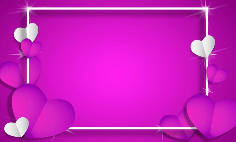 a purple background with hearts and a white frame, a poster, inspired by Peter Alexander Hay, trending on pixabay, pink angry bubble, wallpaper 4k, 8k'', flowers background