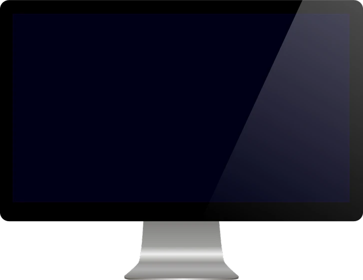 a computer monitor sitting on top of a desk, by Andrei Kolkoutine, pixabay, computer art, black backround. inkscape, 1128x191 resolution, apple design, transparent background