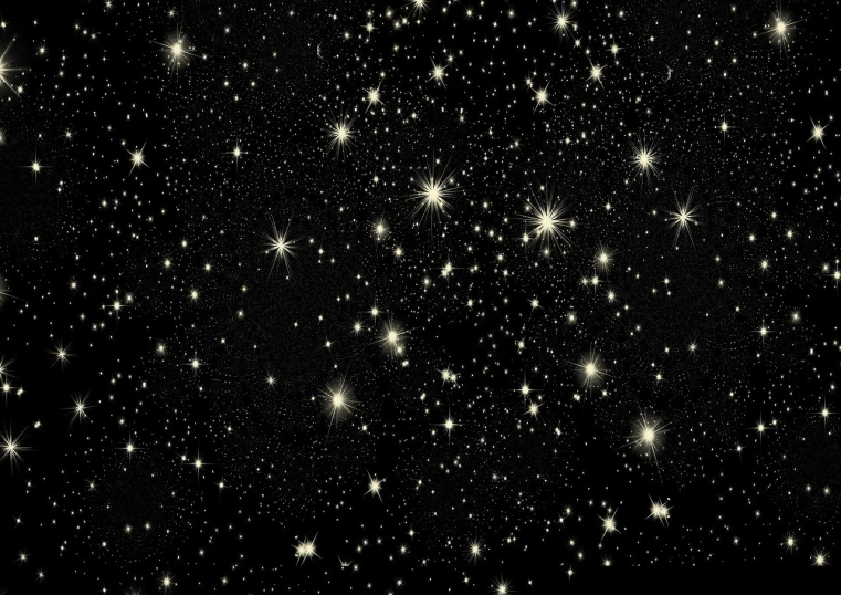 a bunch of stars that are in the sky, digital art, black background), high-res, sparkles and glitter, under the silent night sky