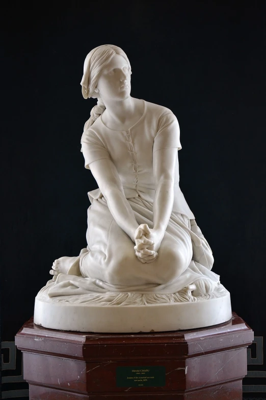 a statue of a woman sitting on a pedestal, a marble sculpture, flickr, fine art, charles sillem lidderdale, intertwined full body view, 1 7 8 0, butter sculpture