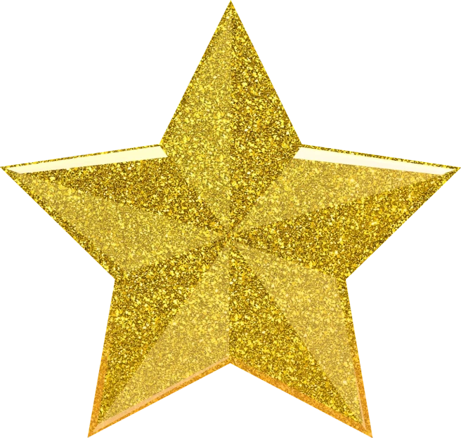 a gold star on a black background, sparkles and glitter, clip art, star craft, oz