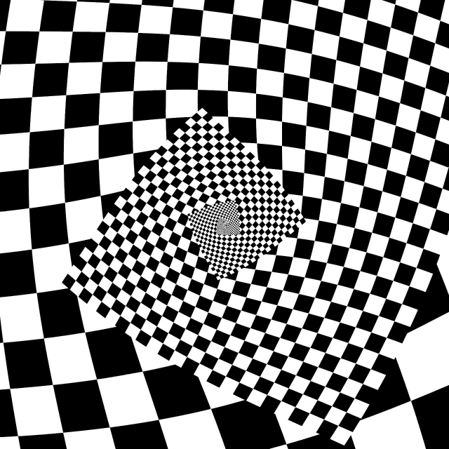 an image of a black and white checkered pattern, a raytraced image, inspired by MC Escher, trending on pixabay, time vortex in the background, sonic the hedgehog in a surreal, lying on an abstract, isometric art