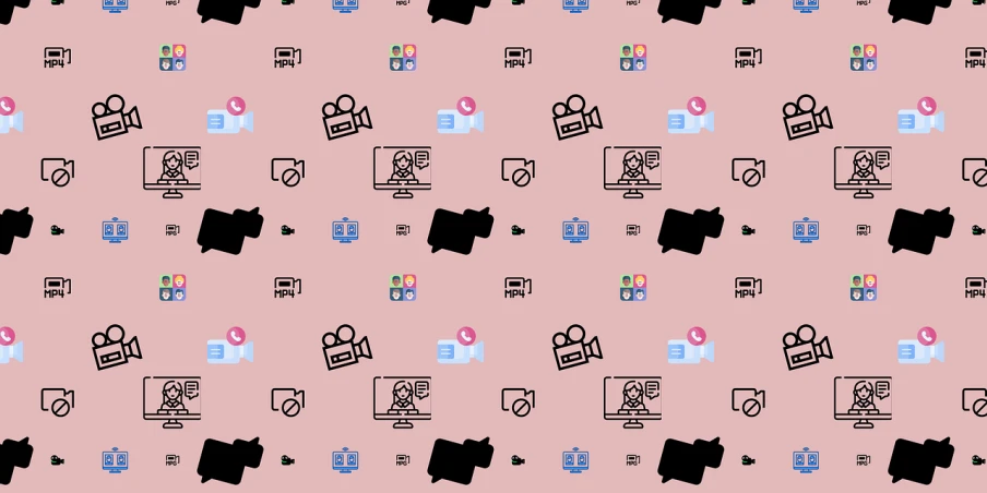 a pattern of black and white objects on a pink background, a cartoon, trending on pexels, cyber background, 2d icon, television screenshot, flat color and line