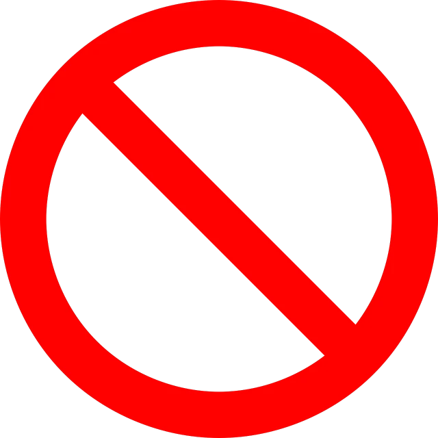 a red no entry sign on a black background, by Andrei Kolkoutine, pixabay, plasticien, thin stroke, huge black circle, no lipstick, no plants