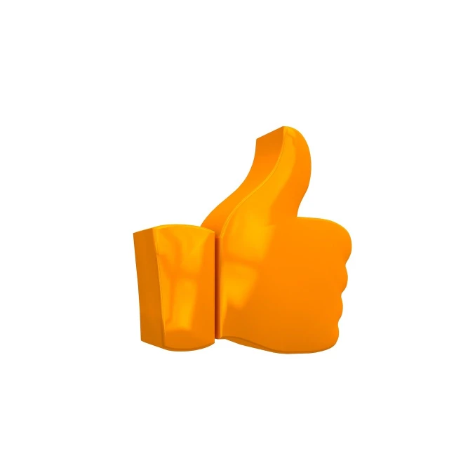 a close up of a person's hand giving a thumbs up, by Ivan Trush, figuration libre, orange gi, 3d model, facebook profile picture, no gradients