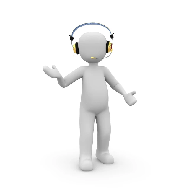 a person with a pair of headphones on, figuration libre, 3 d image, welcoming attitude, situation, wikihow illustration