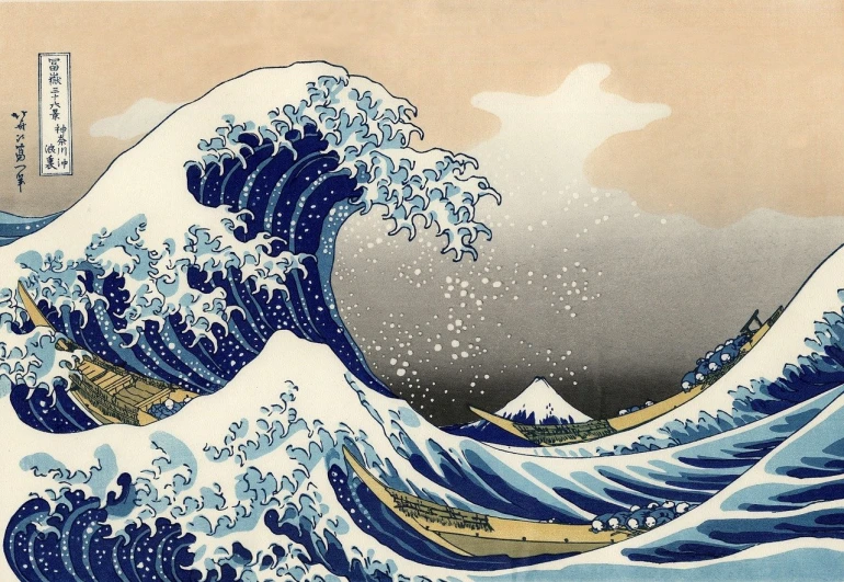 a painting of the great wave off the coast of kanagawa, shutterstock, ukiyo-e, 3 2 x 3 2, wallpaper - 1 0 2 4