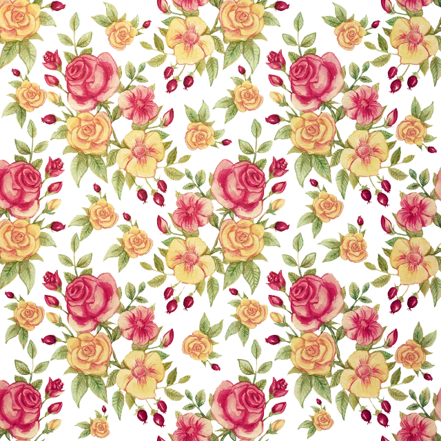 a pattern of pink and yellow roses on a black background, a digital rendering, inspired by Annie Rose Laing, graphic 4 5, very cute, handcrafted paper background, screengrab