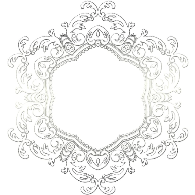 a drawing of a decorative frame on a white background, a picture, inspired by João Artur da Silva, cg society, rococo, intricate details illustration, round background, gustave dore style, subtle pattern