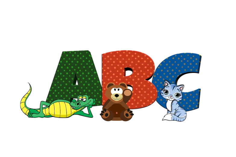 a group of cartoon animals and letters on a black background, a picture, acab, image, cub, mobile wallpaper