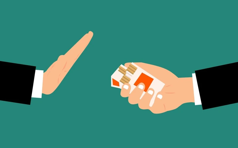 a person handing a piece of paper to another person, inspired by Emiliano Ponzi, shutterstock, conceptual art, thin soft hand holding cigarette, skins, smooth illustration, banner