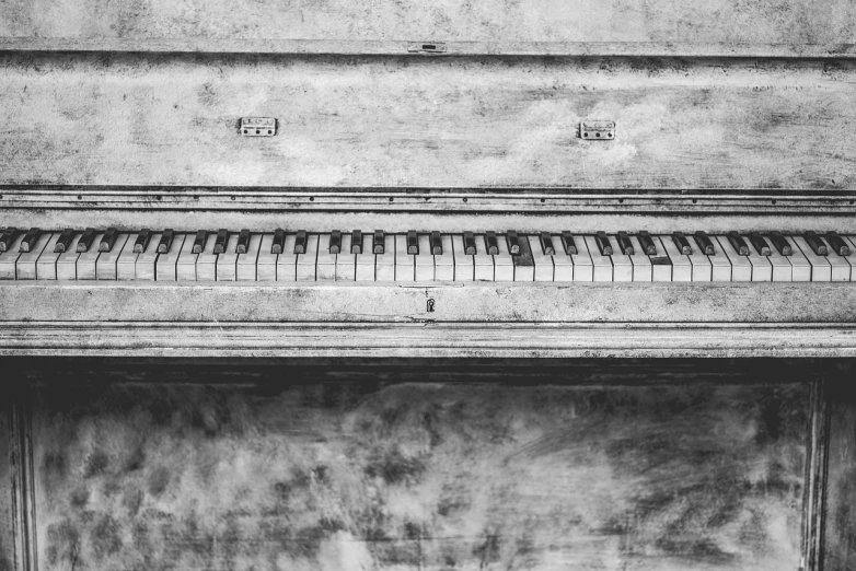 a black and white photo of a piano, by Jan Kupecký, pexels, fine art, weathered drawing, 🎨🖌, detailed white, richly textured